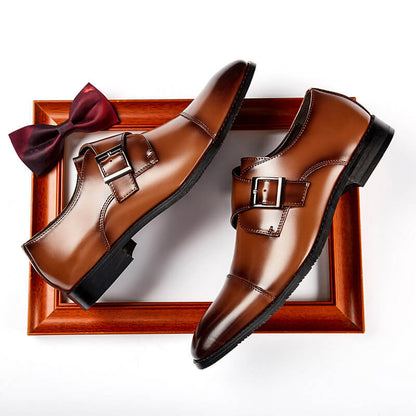 Matteo | Men's Leather Monk Strap Shoes Square Toe