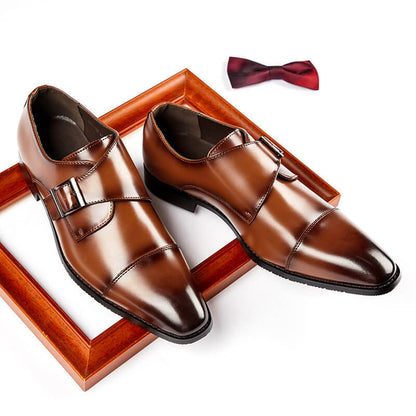 Matteo | Men's Leather Monk Strap Shoes Square Toe
