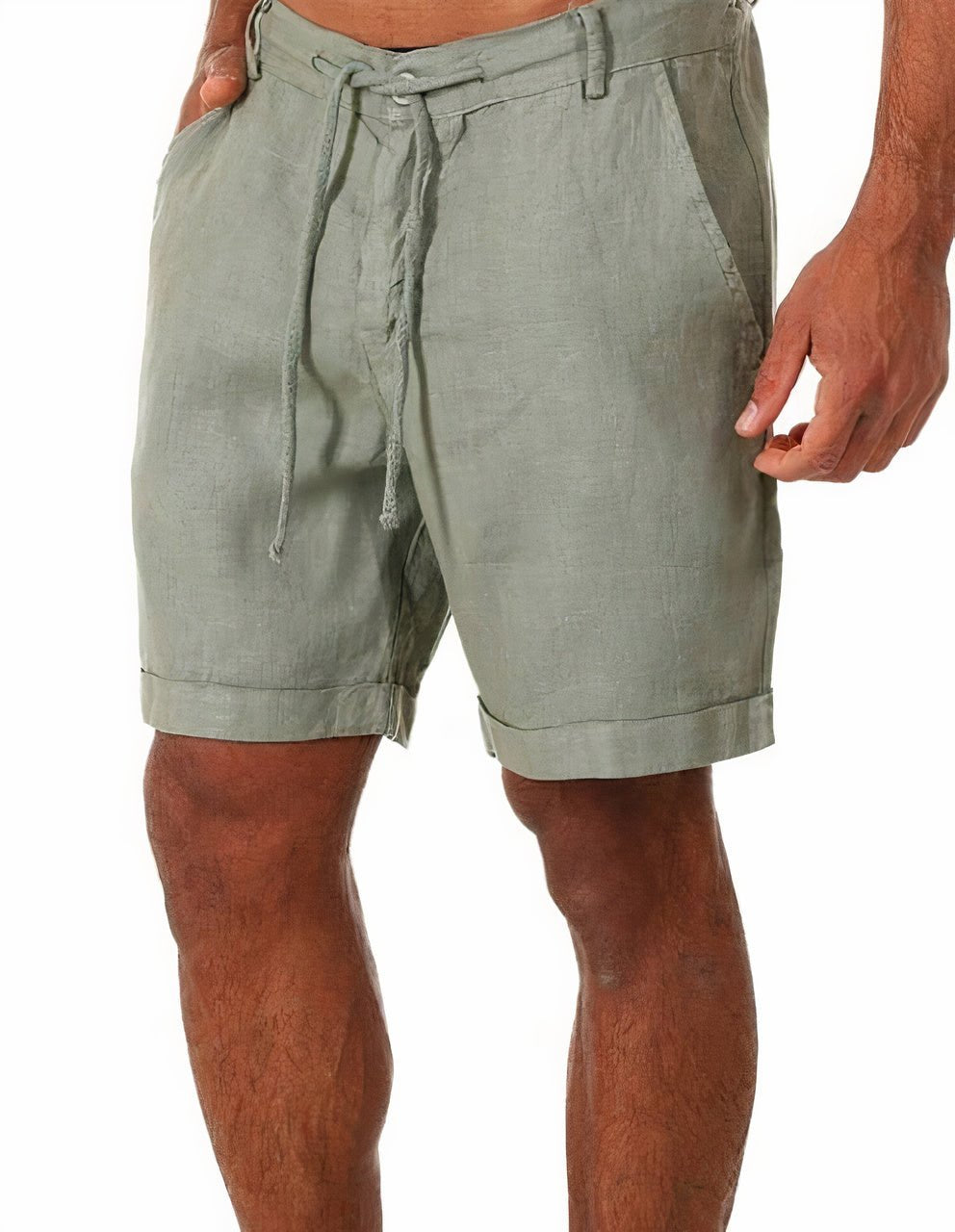 Matteo | Men's Linen Shorts Drawstring Cuffed