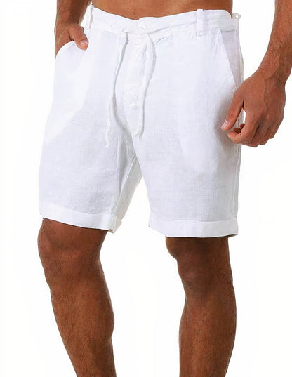 Matteo | Men's Linen Shorts Drawstring Cuffed