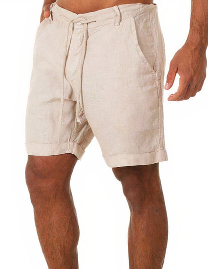 Matteo | Men's Linen Shorts Drawstring Cuffed