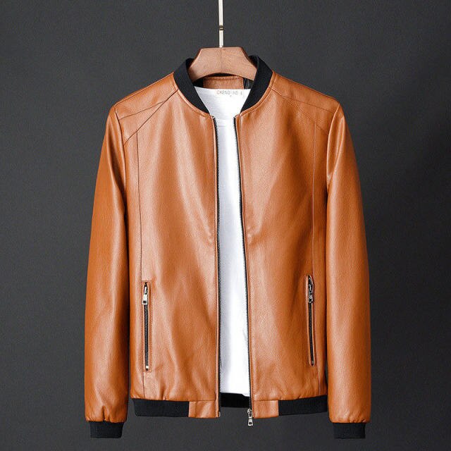 Men's Leather Baseball Jacket Stylish