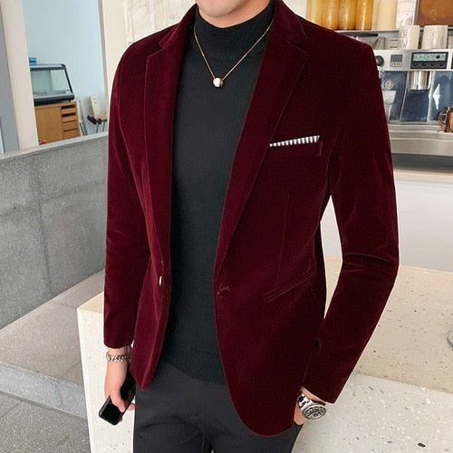 Men's Velvet Blazer Italian Design