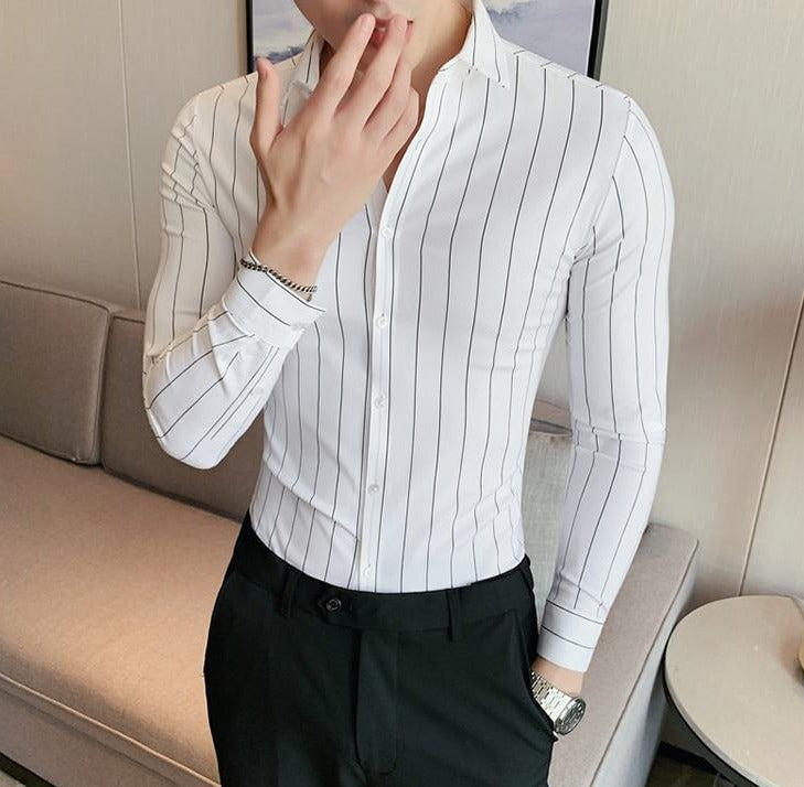 Men's Shirt with Subtle Stripes