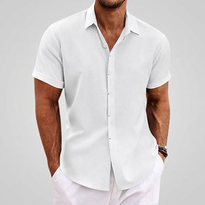 Theo | Men's Linen Shirt Short Sleeve Button Down