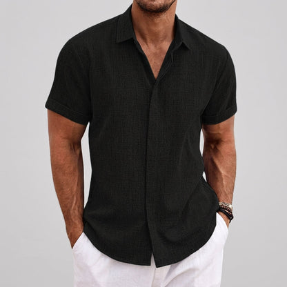 Theo | Men's Linen Shirt Short Sleeve Button Down
