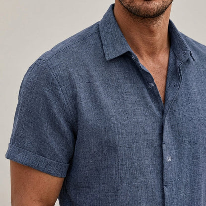 Theo | Men's Linen Shirt Short Sleeve Button Down